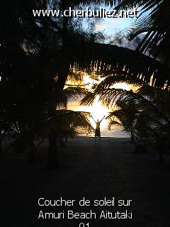 légende: Coucher de soleil sur Amuri Beach Aitutaki 01
qualityCode=raw
sizeCode=half

Données de l'image originale:
Taille originale: 182190 bytes
Temps d'exposition: 1/120 s
Diaph: f/400/100
Heure de prise de vue: 2003:04:13 18:17:44
Flash: non
Focale: 54/10 mm
